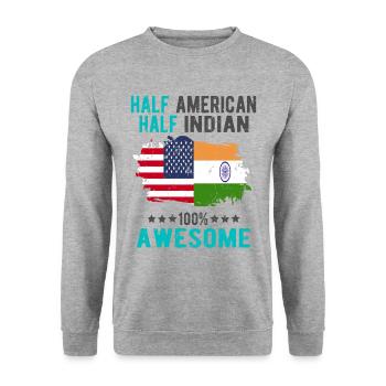 Half American Half Indian - Unisex Sweatshirt - salt & pepper - Front - Alina (178cm) & Michal (187cm)