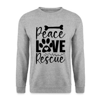 Peace Love Animal Rescue Adoption Animal Rescuer - Unisex Pullover - Weißgrau meliert - Vorne - Alina (178cm) & Michal (187cm)