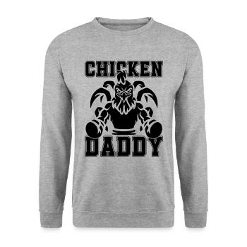 Chicken Daddy Cock Farm Animal Cock Lover - Unisex Sweatshirt - salt & pepper - Front - Alina (178cm) & Michal (187cm)