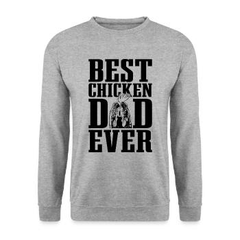 Best Chicken Dad Cock Retro Cocks Cock Lover - Unisex Pullover - Weißgrau meliert - Vorne - Alina (178cm) & Michal (187cm)