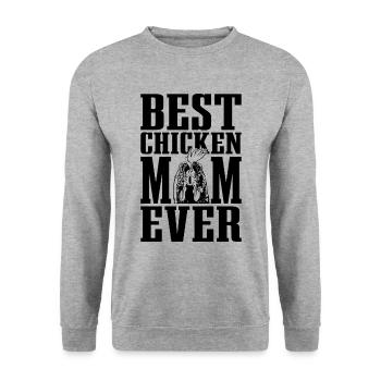 Best Chicken Mom Retro Lovers Cock Lover - Unisex Sweatshirt - salt & pepper - Front - Alina (178cm) & Michal (187cm)