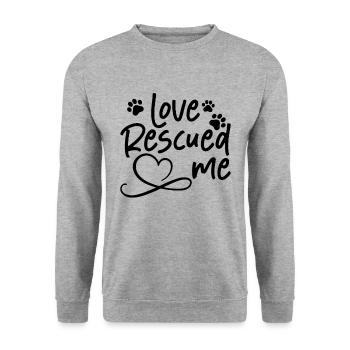 Love Rescued Me Animal Rescue Adopt Animal Rescuer - Unisex Sweatshirt - salt & pepper - Front - Alina (178cm) & Michal (187cm)