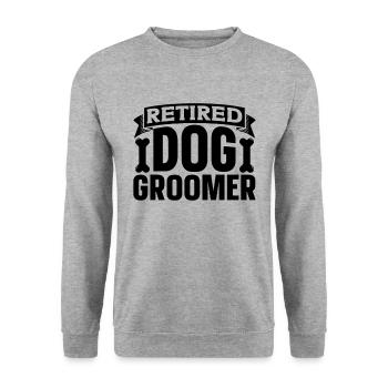 Retired Dog Pet Groomer Fur Animal Stylist Groomer - Unisex Sweatshirt - salt & pepper - Front - Alina (178cm) & Michal (187cm)