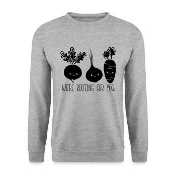 We're Rooting For Vegan Chef Vegetable Vegan Chefs - Unisex Sweatshirt - salt & pepper - Front - Alina (178cm) & Michal (187cm)