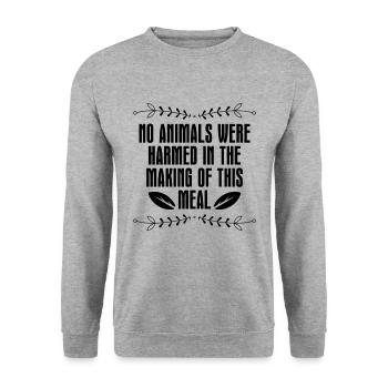 Aucun animal n’était un chef végétalien Chefs végétaliens à base de plantes - Sweat-shirt Unisexe - gris chiné - Devant - Alina (178cm) & Michal (187cm)