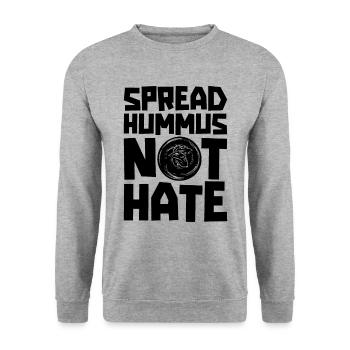 Spread Houmous Chef végétalien Veggies Amoureux des chefs végétaliens - Sweat-shirt Unisexe - gris chiné - Devant - Alina (178cm) & Michal (187cm)