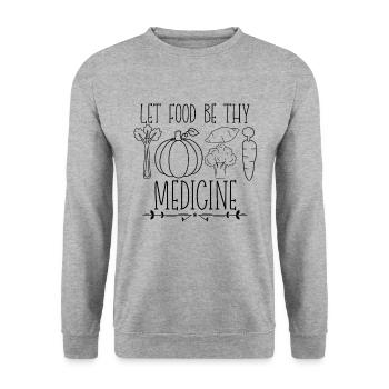 Let Food Be Thy Vegan Chef Plant Based Vegan Chefs - Unisex Sweatshirt - salt & pepper - Front - Alina (178cm) & Michal (187cm)