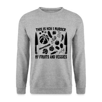 Voici comment j’assassine les chefs végétaliens à base de plantes - Sweat-shirt Unisexe - gris chiné - Devant - Alina (178cm) & Michal (187cm)
