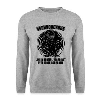Veganocerous Like A Veganism Vegetable Vegan Lover - Unisex Pullover - Weißgrau meliert - Vorne - Alina (178cm) & Michal (187cm)