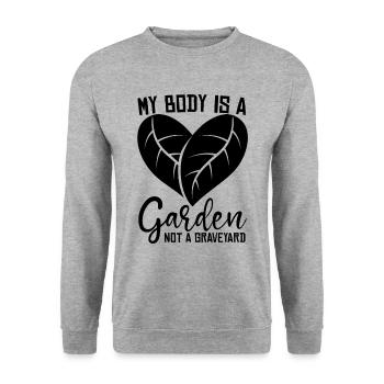 My Body Is A Veganism Healthy Eating Vegan Lover - Unisex Sweatshirt - salt & pepper - Front - Alina (178cm) & Michal (187cm)