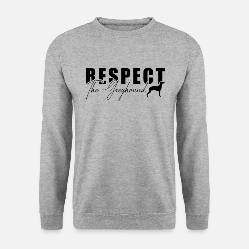 Respect The Greyhounds Dog Racing Greyhound Racer - Unisex Pullover - Weißgrau meliert