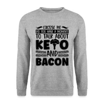 Excuse Me Do You Ketogenic Diet Ketosis Keto Lover - Unisex Sweatshirt - salt & pepper - Front - Alina (178cm) & Michal (187cm)