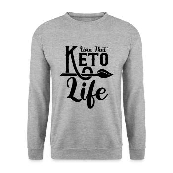 Livin That Ketogenic Diet Healthy Food Keto Lover - Unisex Sweatshirt - salt & pepper - Front - Alina (178cm) & Michal (187cm)