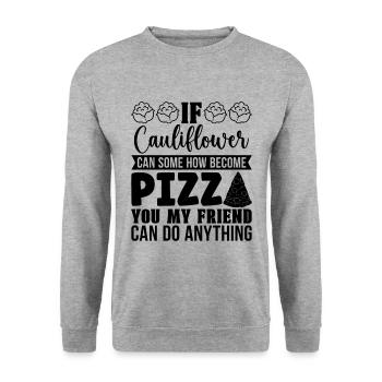 If Cauliflower Can Healthy Eating Low Carb Lover - Unisex Pullover - Weißgrau meliert - Vorne - Alina (178cm) & Michal (187cm)