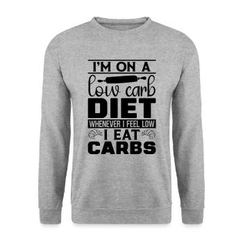 I'm On A Low Carb Healthy Living Low Carb Lover - Unisex Sweatshirt - salt & pepper - Front - Alina (178cm) & Michal (187cm)