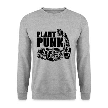 Plant Punk Vegan Diet Amateur de régime végétalien à base de plantes - Sweat-shirt Unisexe - gris chiné - Devant - Alina (178cm) & Michal (187cm)