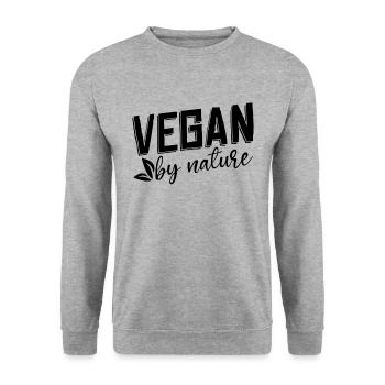 Vegan By Nature aime les amateurs de régime végétalien à base de plantes - Sweat-shirt Unisexe - gris chiné - Devant - Alina (178cm) & Michal (187cm)