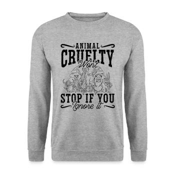 La cruauté envers les animaux ne nourrira pas les parents d’accueil Travailleur animalier - Sweat-shirt Unisexe - gris chiné - Devant - Alina (178cm) & Michal (187cm)