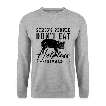 Strong People Don't Animal Rescue Animal Worker - Unisex Sweatshirt - salt & pepper - Front - Alina (178cm) & Michal (187cm)