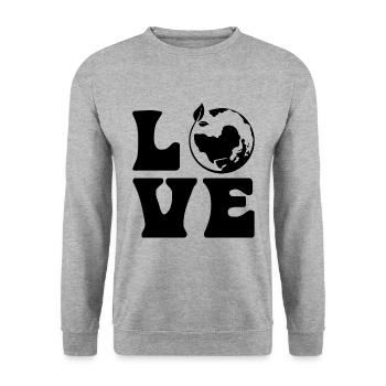 Love Planet Earth Nature Lovers Conservationists - Unisex Sweatshirt - salt & pepper - Front - Alina (178cm) & Michal (187cm)