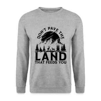Don't Pave The Land Environmental Conservationists - Unisex Sweatshirt - salt & pepper - Front - Alina (178cm) & Michal (187cm)