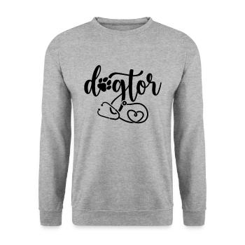 Dogtor Veterinary Vet Tech Pet Doctor Veterinarian - Unisex Sweatshirt - salt & pepper - Front - Alina (178cm) & Michal (187cm)