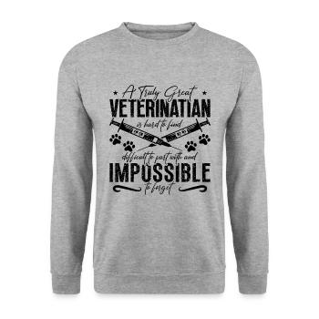 A Truly Great Veterinary Medicine Pet Veterinarian - Unisex Sweatshirt - salt & pepper - Front - Alina (178cm) & Michal (187cm)