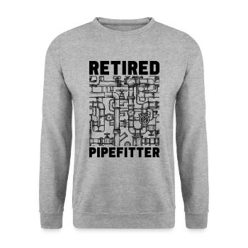 Retired Pipefitter Pipe Wrench Laborer Pipefitters - Unisex Sweatshirt - salt & pepper - Front - Alina (178cm) & Michal (187cm)