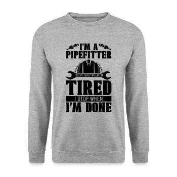 I'm A Pipefitter I Don't Construction Pipefitters - Unisex Sweatshirt - salt & pepper - Front - Alina (178cm) & Michal (187cm)