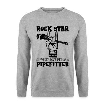Pipefitter Rock Star Cleverly Laborer Pipefitters - Unisex Sweatshirt - salt & pepper - Front - Alina (178cm) & Michal (187cm)