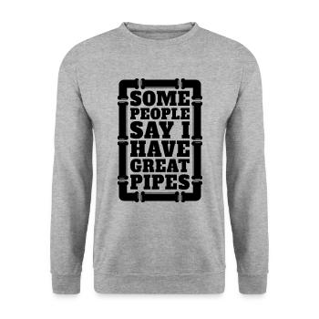Some People Say Pipefitter Repair Man Pipefitters - Unisex Sweatshirt - salt & pepper - Front - Alina (178cm) & Michal (187cm)