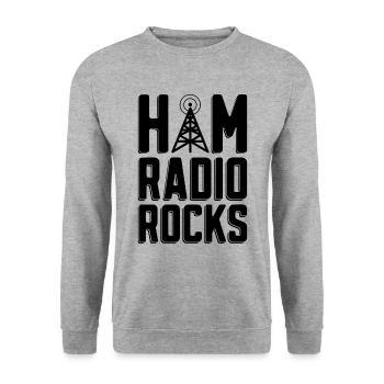 Ham Radio Rocks Amateur Radio Ham Radio Operator - Unisex Sweatshirt - salt & pepper - Front - Alina (178cm) & Michal (187cm)