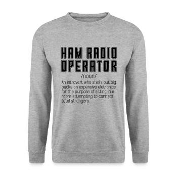 Opérateur radio amateur Une tour radio introvertie de l’OMS - Sweat-shirt Unisexe - gris chiné - Devant - Alina (178cm) & Michal (187cm)