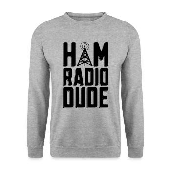Ham Radio Dude Loves Frequency Ham Radio Operator - Unisex Pullover - Weißgrau meliert - Vorne - Alina (178cm) & Michal (187cm)