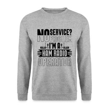 No Service No Problem Frequency Ham Radio Operator - Unisex Sweatshirt - salt & pepper - Front - Alina (178cm) & Michal (187cm)