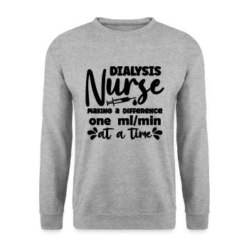 Dialysis Technician Dialysis Nurse Making Hospital - Unisex Sweatshirt - salt & pepper - Front - Alina (178cm) & Michal (187cm)