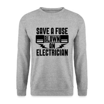 Save A Fuse Electronics Repair Tools Electrician - Unisex Sweatshirt - salt & pepper - Front - Alina (178cm) & Michal (187cm)