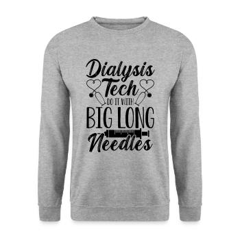 Dialysis Tech Do It Nephrology Nurse Dialysis Tech - Unisex Sweatshirt - salt & pepper - Front - Alina (178cm) & Michal (187cm)