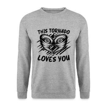 This Tornado Loves Tornadoes Storms Tornado Chaser - Unisex Sweatshirt - salt & pepper - Front - Alina (178cm) & Michal (187cm)