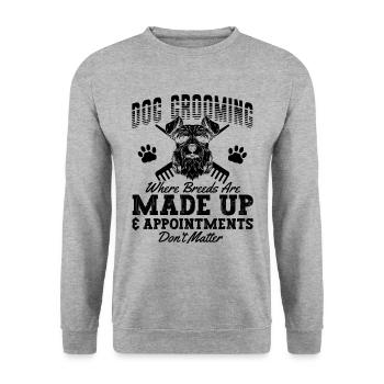 Toilettage pour chien Où toiletteur pour animaux de compagnie Salon pour animaux toiletteur - Sweat-shirt Unisexe - gris chiné - Devant - Alina (178cm) & Michal (187cm)