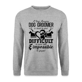 Un toiletteur pour animaux de compagnie pour chiens vraiment incroyable - Sweat-shirt Unisexe - gris chiné - Devant - Alina (178cm) & Michal (187cm)