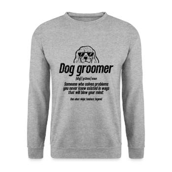 Toiletteur pour chiens Quelqu’un qui toiletteur pour animaux de compagnie pour le salon pour animaux de compagnie - Sweat-shirt Unisexe - gris chiné - Devant - Alina (178cm) & Michal (187cm)