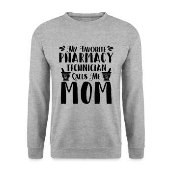 My Favorite Pharmacy Tech Health Care Pharmacist - Unisex Sweatshirt - salt & pepper - Front - Alina (178cm) & Michal (187cm)