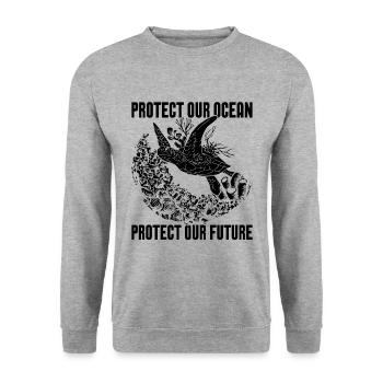 Protect Our Ocean Underwater Sea Marine Biologist - Unisex Sweatshirt - salt & pepper - Front - Alina (178cm) & Michal (187cm)