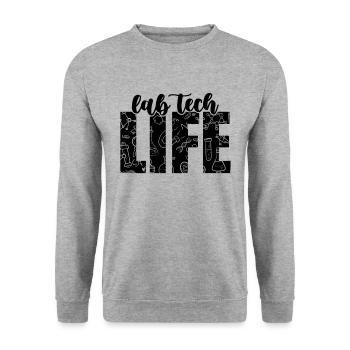 Lab Tech Life Loves Science Laboratory Technician - Unisex Sweatshirt - salt & pepper - Front - Alina (178cm) & Michal (187cm)