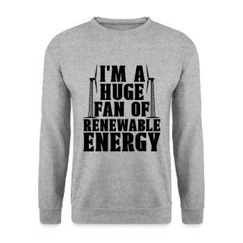 Je suis un grand fan de technicien en turbine d’énergie verte - Sweat-shirt Unisexe - gris chiné - Devant - Alina (178cm) & Michal (187cm)