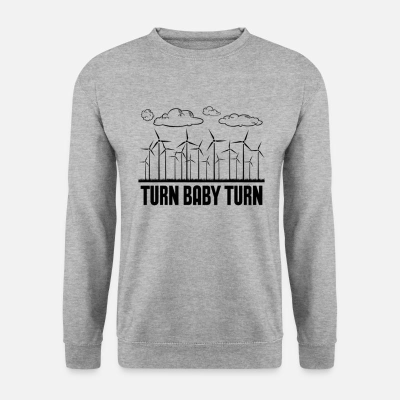 Turn Baby Turn Loves Wind Power Turbine Technician - Unisex Pullover - Weißgrau meliert