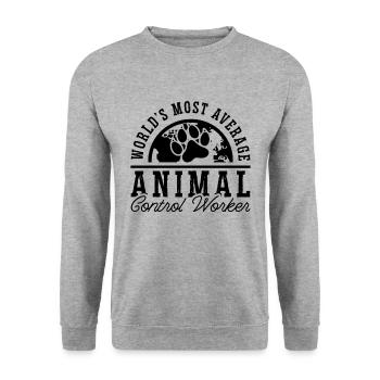 L’agent de sauvetage d’animaux le plus moyen au monde - Sweat-shirt Unisexe - gris chiné - Devant - Alina (178cm) & Michal (187cm)