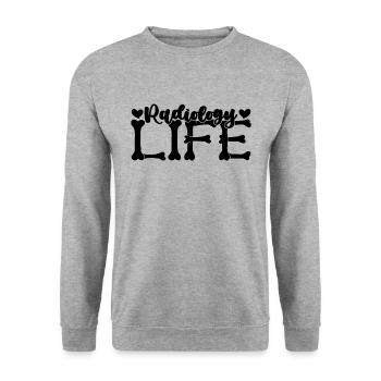 Radiology Life X-ray Tech Science X-ray Technician - Unisex Pullover - Weißgrau meliert - Vorne - Alina (178cm) & Michal (187cm)