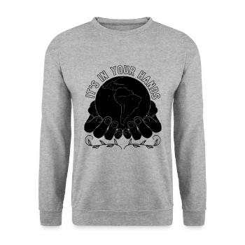 C’est entre vos mains Science Défenseur du réchauffement climatique - Sweat-shirt Unisexe - gris chiné - Devant - Alina (178cm) & Michal (187cm)